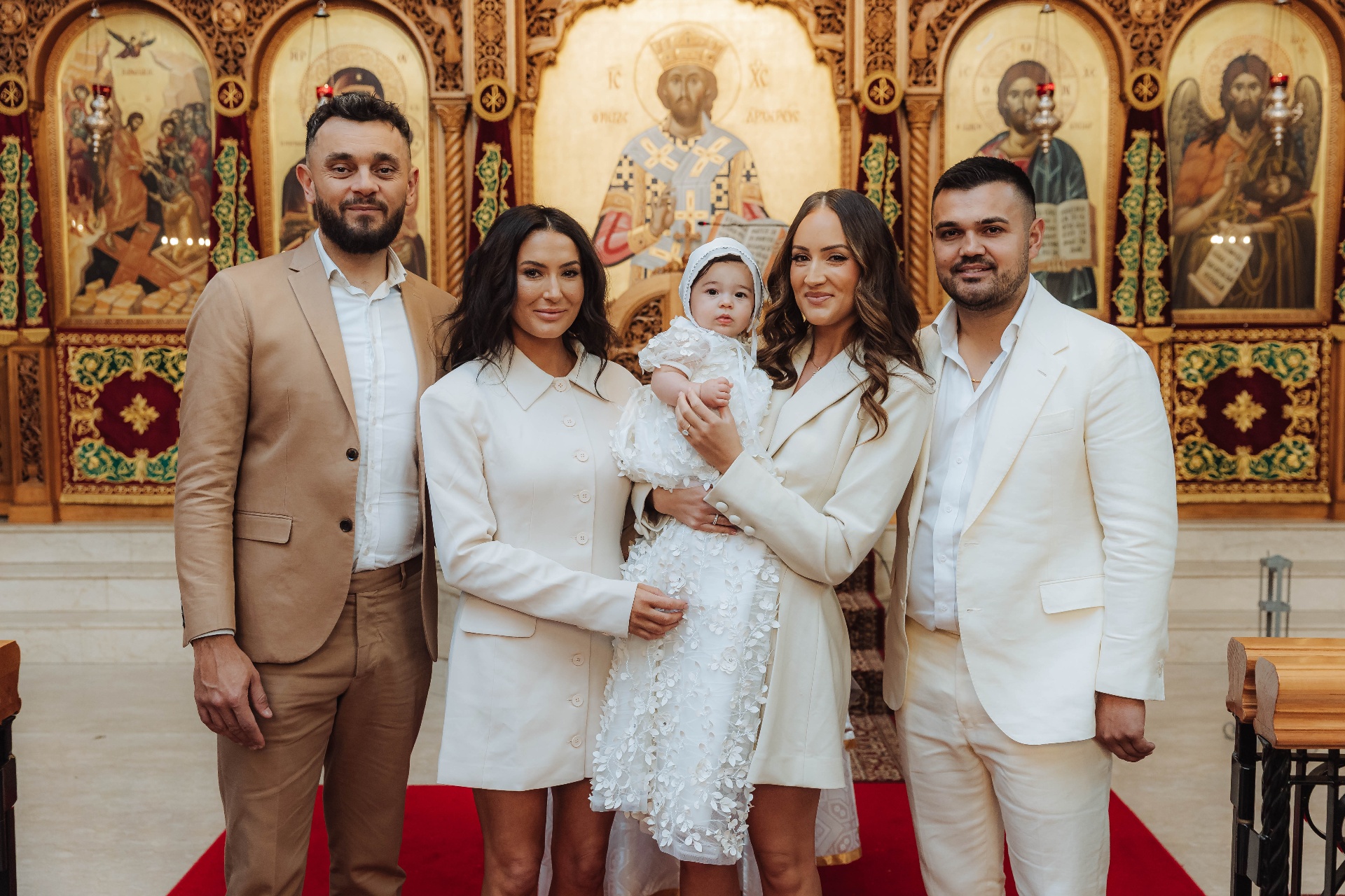 Family group portrait at christening