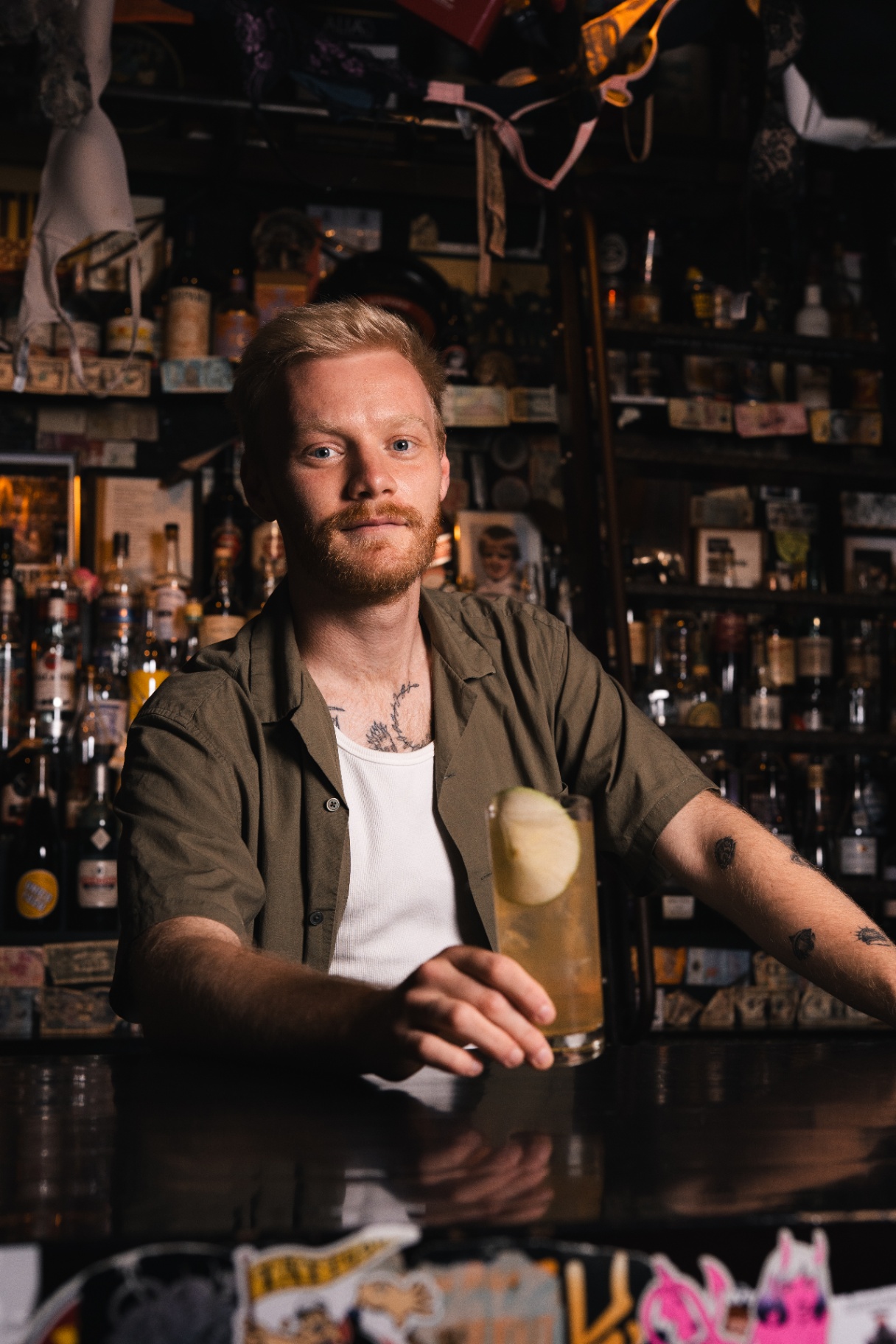 Bartender portrait with cocktail
